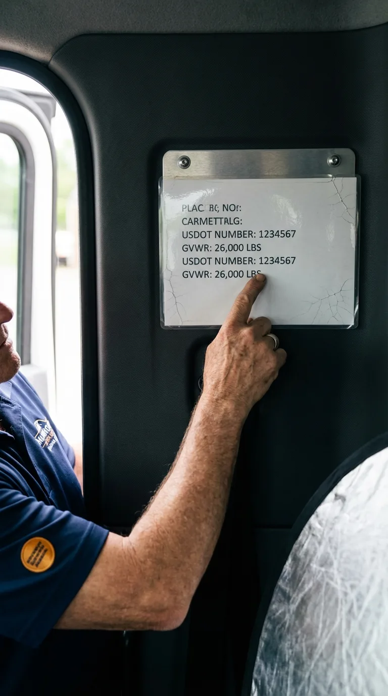 USDOT licensing placard verification in Gregory